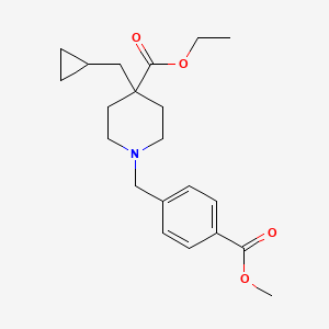 molecular formula C21H29NO4 B4845276 ethyl 4-(cyclopropylmethyl)-1-[4-(methoxycarbonyl)benzyl]-4-piperidinecarboxylate 