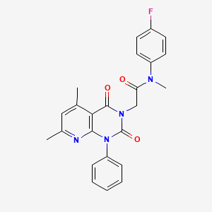 molecular formula C24H21FN4O3 B4845284 2-(5,7-dimethyl-2,4-dioxo-1-phenyl-1,4-dihydropyrido[2,3-d]pyrimidin-3(2H)-yl)-N-(4-fluorophenyl)-N-methylacetamide 