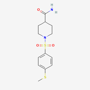 molecular formula C13H18N2O3S2 B4845299 1-{[4-(methylthio)phenyl]sulfonyl}-4-piperidinecarboxamide 