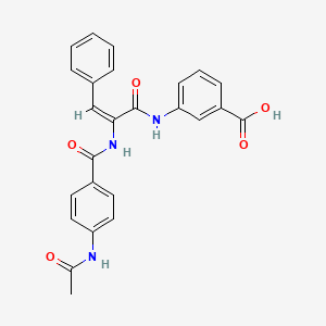 molecular formula C25H21N3O5 B4845329 3-[(2-{[4-(acetylamino)benzoyl]amino}-3-phenylacryloyl)amino]benzoic acid 