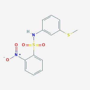 molecular formula C13H12N2O4S2 B4845336 N-[3-(methylthio)phenyl]-2-nitrobenzenesulfonamide 