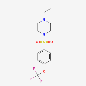 molecular formula C13H17F3N2O3S B4845339 1-ethyl-4-{[4-(trifluoromethoxy)phenyl]sulfonyl}piperazine 