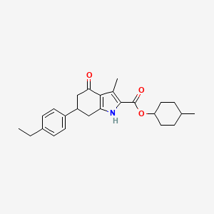 molecular formula C25H31NO3 B4845342 4-methylcyclohexyl 6-(4-ethylphenyl)-3-methyl-4-oxo-4,5,6,7-tetrahydro-1H-indole-2-carboxylate 