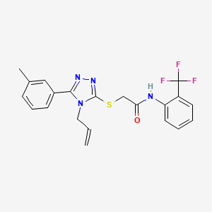molecular formula C21H19F3N4OS B4845353 2-{[4-allyl-5-(3-methylphenyl)-4H-1,2,4-triazol-3-yl]thio}-N-[2-(trifluoromethyl)phenyl]acetamide 