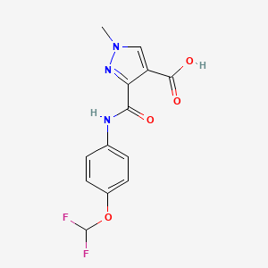 molecular formula C13H11F2N3O4 B4845360 3-({[4-(difluoromethoxy)phenyl]amino}carbonyl)-1-methyl-1H-pyrazole-4-carboxylic acid 