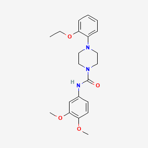 molecular formula C21H27N3O4 B4845366 N-(3,4-dimethoxyphenyl)-4-(2-ethoxyphenyl)-1-piperazinecarboxamide 