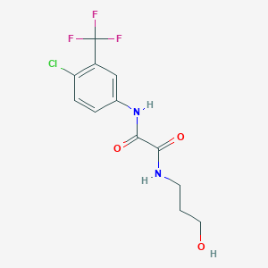 molecular formula C12H12ClF3N2O3 B4845367 N-[4-chloro-3-(trifluoromethyl)phenyl]-N'-(3-hydroxypropyl)ethanediamide 