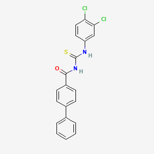 molecular formula C20H14Cl2N2OS B4845368 N-{[(3,4-dichlorophenyl)amino]carbonothioyl}-4-biphenylcarboxamide 
