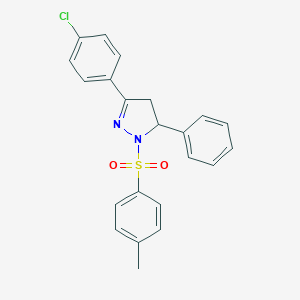 molecular formula C22H19ClN2O2S B484537 3-(4-chlorophenyl)-1-[(4-methylphenyl)sulfonyl]-5-phenyl-4,5-dihydro-1H-pyrazole CAS No. 791827-42-4