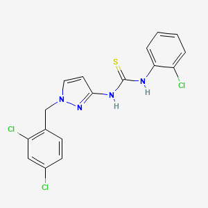 molecular formula C17H13Cl3N4S B4845389 N-(2-chlorophenyl)-N'-[1-(2,4-dichlorobenzyl)-1H-pyrazol-3-yl]thiourea 