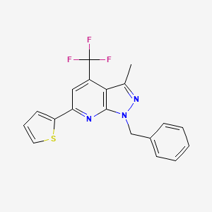 molecular formula C19H14F3N3S B4845393 1-benzyl-3-methyl-6-(2-thienyl)-4-(trifluoromethyl)-1H-pyrazolo[3,4-b]pyridine 