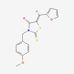molecular formula C16H13NO3S2 B4845399 5-(2-furylmethylene)-3-(4-methoxybenzyl)-2-thioxo-1,3-thiazolidin-4-one 