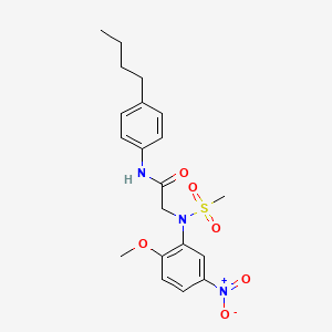 molecular formula C20H25N3O6S B4845406 N~1~-(4-butylphenyl)-N~2~-(2-methoxy-5-nitrophenyl)-N~2~-(methylsulfonyl)glycinamide 