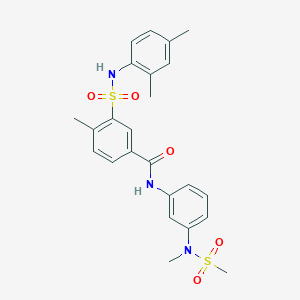 molecular formula C24H27N3O5S2 B4845414 3-{[(2,4-dimethylphenyl)amino]sulfonyl}-4-methyl-N-{3-[methyl(methylsulfonyl)amino]phenyl}benzamide 