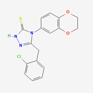 molecular formula C17H14ClN3O2S B4845421 5-(2-chlorobenzyl)-4-(2,3-dihydro-1,4-benzodioxin-6-yl)-4H-1,2,4-triazole-3-thiol 