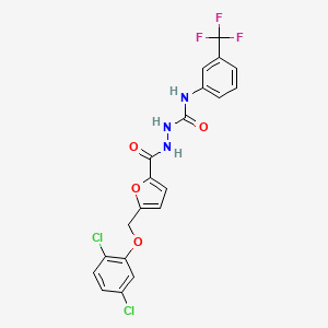 molecular formula C20H14Cl2F3N3O4 B4845424 2-{5-[(2,5-dichlorophenoxy)methyl]-2-furoyl}-N-[3-(trifluoromethyl)phenyl]hydrazinecarboxamide 