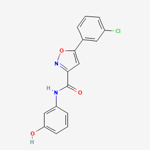 molecular formula C16H11ClN2O3 B4845434 5-(3-chlorophenyl)-N-(3-hydroxyphenyl)-3-isoxazolecarboxamide 