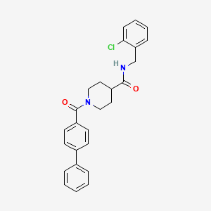 molecular formula C26H25ClN2O2 B4845444 1-(4-biphenylylcarbonyl)-N-(2-chlorobenzyl)-4-piperidinecarboxamide 