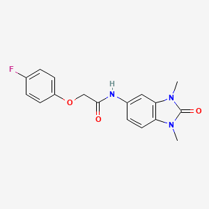 molecular formula C17H16FN3O3 B4845452 N-(1,3-dimethyl-2-oxo-2,3-dihydro-1H-benzimidazol-5-yl)-2-(4-fluorophenoxy)acetamide 
