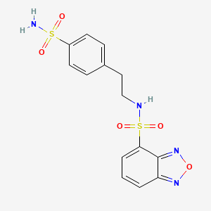 molecular formula C14H14N4O5S2 B4845466 N-{2-[4-(aminosulfonyl)phenyl]ethyl}-2,1,3-benzoxadiazole-4-sulfonamide 