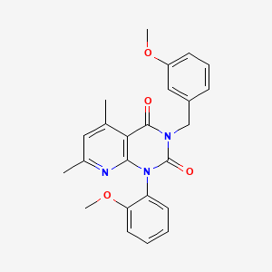 molecular formula C24H23N3O4 B4845472 3-(3-methoxybenzyl)-1-(2-methoxyphenyl)-5,7-dimethylpyrido[2,3-d]pyrimidine-2,4(1H,3H)-dione 