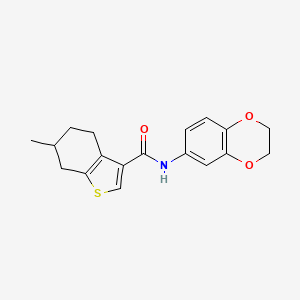 molecular formula C18H19NO3S B4845480 N-(2,3-dihydro-1,4-benzodioxin-6-yl)-6-methyl-4,5,6,7-tetrahydro-1-benzothiophene-3-carboxamide 