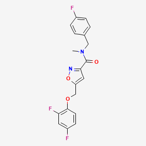 molecular formula C19H15F3N2O3 B4845490 5-[(2,4-difluorophenoxy)methyl]-N-(4-fluorobenzyl)-N-methyl-3-isoxazolecarboxamide 