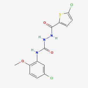 molecular formula C13H11Cl2N3O3S B4845496 N-(5-chloro-2-methoxyphenyl)-2-[(5-chloro-2-thienyl)carbonyl]hydrazinecarboxamide 