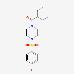 molecular formula C16H23FN2O3S B4845511 1-(2-ethylbutanoyl)-4-[(4-fluorophenyl)sulfonyl]piperazine 