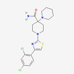 molecular formula C20H24Cl2N4OS B4845517 1'-[4-(2,4-dichlorophenyl)-1,3-thiazol-2-yl]-1,4'-bipiperidine-4'-carboxamide 