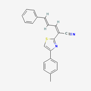 molecular formula C21H16N2S B4845540 2-[4-(4-methylphenyl)-1,3-thiazol-2-yl]-5-phenyl-2,4-pentadienenitrile 