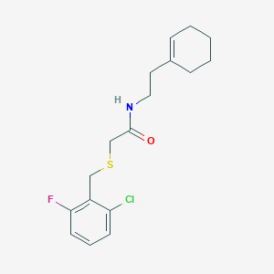 molecular formula C17H21ClFNOS B4845553 2-[(2-chloro-6-fluorobenzyl)thio]-N-[2-(1-cyclohexen-1-yl)ethyl]acetamide 
