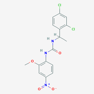 molecular formula C16H15Cl2N3O4 B4845554 N-[1-(2,4-dichlorophenyl)ethyl]-N'-(2-methoxy-4-nitrophenyl)urea 