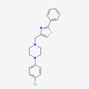 molecular formula C20H20ClN3S B4845568 1-(4-chlorophenyl)-4-[(2-phenyl-1,3-thiazol-4-yl)methyl]piperazine 