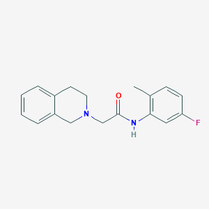 molecular formula C18H19FN2O B4845584 2-(3,4-dihydro-2(1H)-isoquinolinyl)-N-(5-fluoro-2-methylphenyl)acetamide 