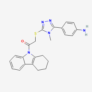 4-(4-methyl-5-{[2-oxo-2-(1,2,3,4-tetrahydro-9H-carbazol-9-yl)ethyl]thio}-4H-1,2,4-triazol-3-yl)aniline