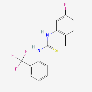 molecular formula C15H12F4N2S B4845594 N-(5-fluoro-2-methylphenyl)-N'-[2-(trifluoromethyl)phenyl]thiourea 