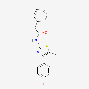 molecular formula C18H15FN2OS B4845636 N-[4-(4-fluorophenyl)-5-methyl-1,3-thiazol-2-yl]-2-phenylacetamide 