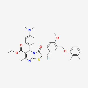 ethyl 5-[4-(dimethylamino)phenyl]-2-{3-[(2,3-dimethylphenoxy)methyl]-4-methoxybenzylidene}-7-methyl-3-oxo-2,3-dihydro-5H-[1,3]thiazolo[3,2-a]pyrimidine-6-carboxylate