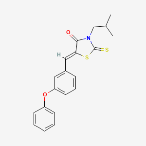 molecular formula C20H19NO2S2 B4845645 3-isobutyl-5-(3-phenoxybenzylidene)-2-thioxo-1,3-thiazolidin-4-one 