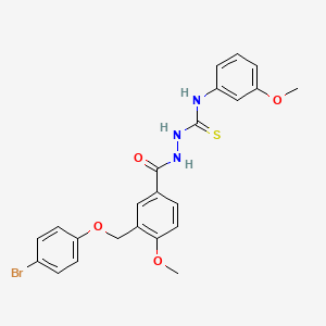 molecular formula C23H22BrN3O4S B4845655 2-{3-[(4-bromophenoxy)methyl]-4-methoxybenzoyl}-N-(3-methoxyphenyl)hydrazinecarbothioamide 
