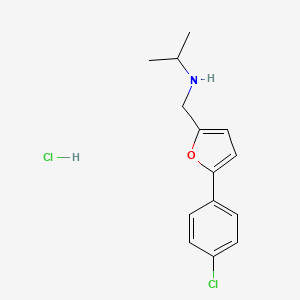 molecular formula C14H17Cl2NO B4845692 N-{[5-(4-chlorophenyl)-2-furyl]methyl}propan-2-amine hydrochloride 