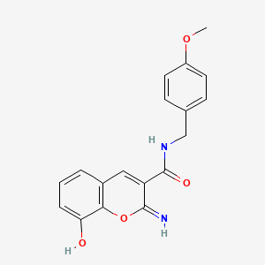 molecular formula C18H16N2O4 B4845695 8-hydroxy-2-imino-N-(4-methoxybenzyl)-2H-chromene-3-carboxamide 