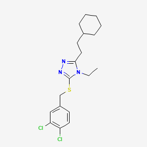 molecular formula C19H25Cl2N3S B4845762 3-(2-cyclohexylethyl)-5-[(3,4-dichlorobenzyl)thio]-4-ethyl-4H-1,2,4-triazole 