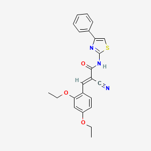 2-cyano-3-(2,4-diethoxyphenyl)-N-(4-phenyl-1,3-thiazol-2-yl)acrylamide