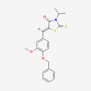 molecular formula C21H21NO3S2 B4845784 5-[4-(benzyloxy)-3-methoxybenzylidene]-3-isopropyl-2-thioxo-1,3-thiazolidin-4-one 