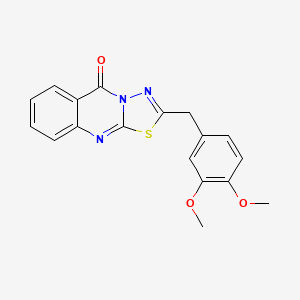 molecular formula C18H15N3O3S B4845792 2-(3,4-dimethoxybenzyl)-5H-[1,3,4]thiadiazolo[2,3-b]quinazolin-5-one 
