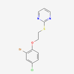 molecular formula C12H10BrClN2OS B4845814 2-{[2-(2-bromo-4-chlorophenoxy)ethyl]thio}pyrimidine 