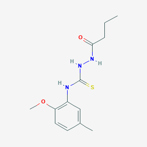 molecular formula C13H19N3O2S B4845824 2-butyryl-N-(2-methoxy-5-methylphenyl)hydrazinecarbothioamide 