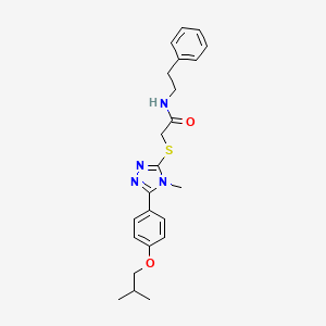 molecular formula C23H28N4O2S B4845835 2-{[5-(4-isobutoxyphenyl)-4-methyl-4H-1,2,4-triazol-3-yl]thio}-N-(2-phenylethyl)acetamide 